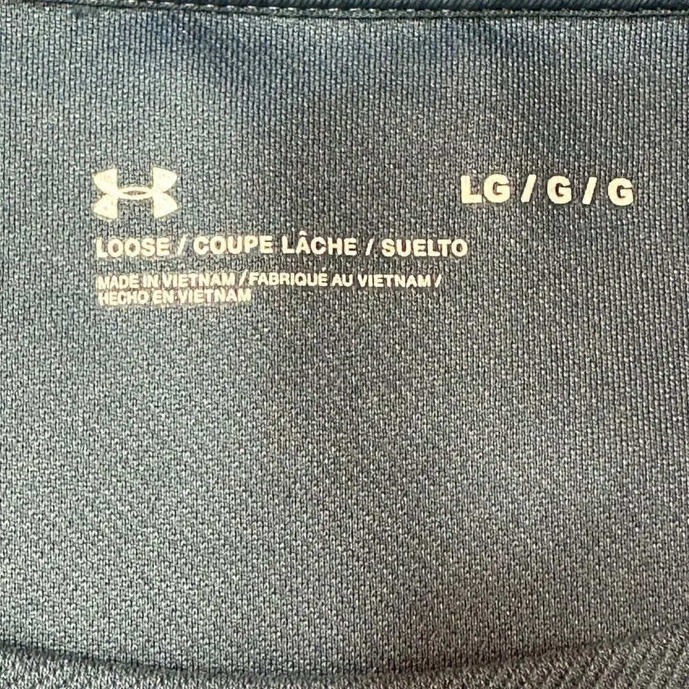 Under Armour Sweatshirt Womens L Turquoise Blue Hi Low Hem Crew Neck Side Pocket - Picture 3 of 9